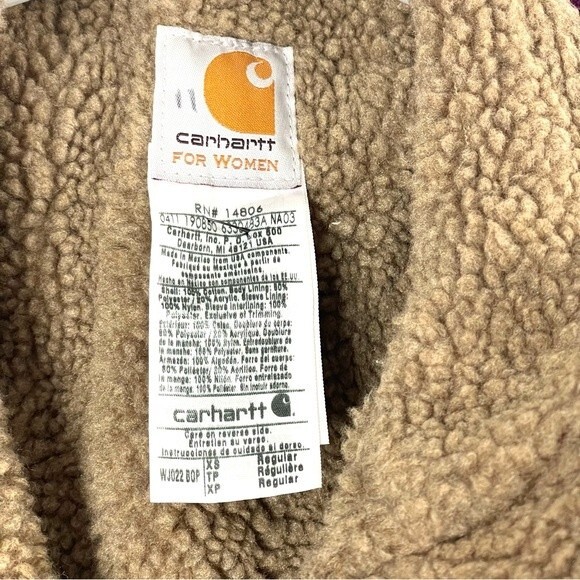 Carhartt Jacket Canyon Sandstone Sherpa Lined Pink Y2K WJ022 Women's X-Small - Picture 5 of 7